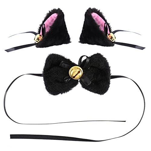 Yardenfun Katzenohr-haarspangen-set Halskette Glöckchen Plüsch-fliege Cosplay-accessoire Für von Yardenfun