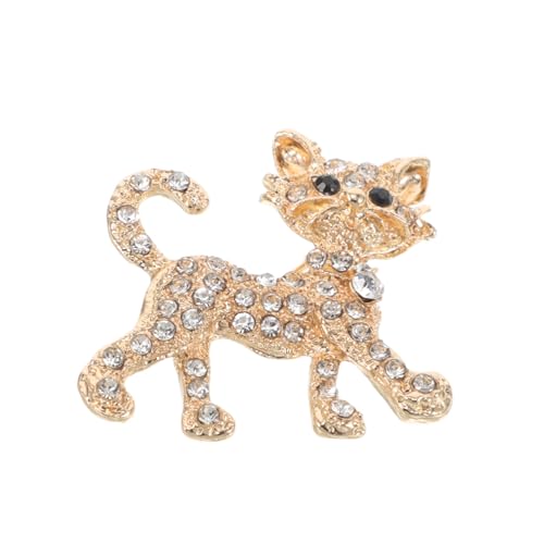Yardenfun Kawaii Katzenbrosche aus Glänzendem Strasslegierungsmetall Niedliche Anstecknadel für Kleidung und Rucksäcke Modisches Schmuckaccessoire für Damen und Geschenkidee von Yardenfun