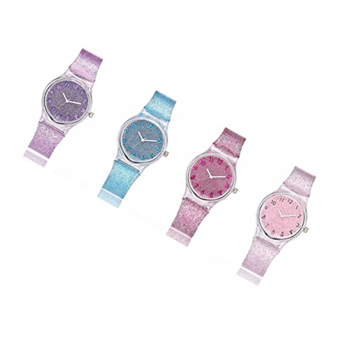 Yardenfun Bunte Kinderuhr Mit Glitzer Kreative Quarz Armbanduhr Für Mädchen Einstellbares Armband Und Cartoon-Design Perfektes Für Geburtstage Und Anlässe von Yardenfun