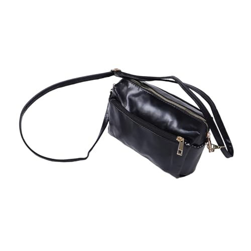 Yardenfun Kleine Damen PU Crossbody Tasche mit Mehreren Fächern Leichte Schultertasche für Reisen Arbeit und Alltag Modische Mini Umhängetasche in Schwarz Praktisch und Stilvoll von Yardenfun