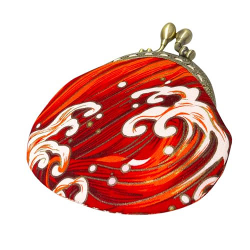 Yardenfun Kleine Geldbörse Damen aus Baumwolle mit Wellenmuster Vielseitig als Münzfach Schmuckbeutel oder Lippenstift Tasche Weiches Material Modisches Design für Alltag und Reisen von Yardenfun