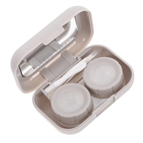 Yardenfun Kompaktes Kontaktlinsen etui mit Spiegel aus Robustem Material Auslaufsicherer Aufbewahrungsbox Praktischem Reise Beauty case für Damen und Mädchen Einfach zu Öffnen Links rechts von Yardenfun