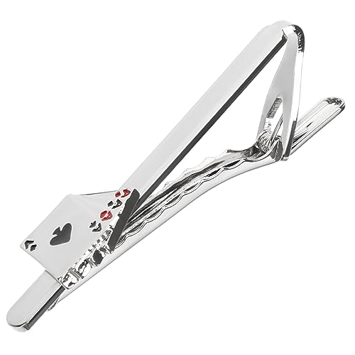 Yardenfun Krawattenklammer Herren Metall Krawattenclip für Anzug Einzigartiger Poker Krawattenverschluss für Büro und Veranstaltungen Anzugzubehör von Yardenfun