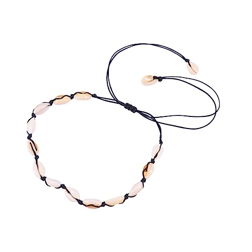 Yardenfun Muschelsplitter-halskette Mit Anhänger Halskette Aus Natürlichem Muschel Und Leinenmaterial Schmuck Für Frauen Schwarz Leicht Und Angenehm Zu Tragen von Yardenfun