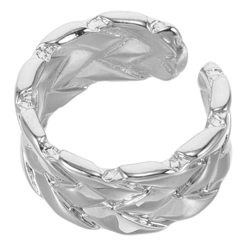 Yardenfun Kreativer Modischer Einzigartiger Offener Kupferring für Damen Verstellbarer Knöchelring im Minimalistischen Knotendesign für Partys und Alltägliche Anlässe Silberfarben von Yardenfun