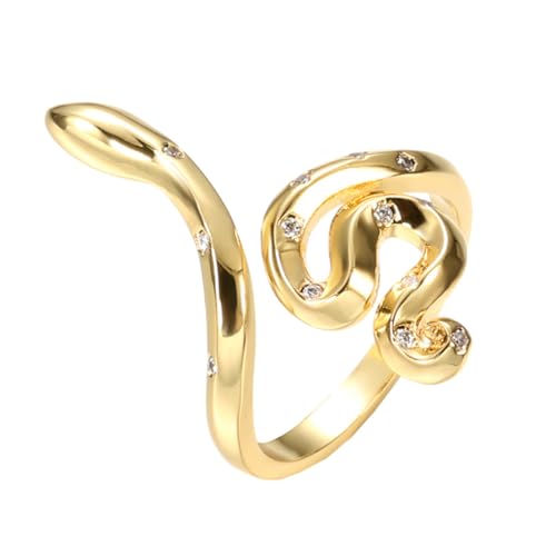 Yardenfun Punk Stilvoller Ring Mit Schlangenform Design Und Strass-intarsien Hochwertiger Und Strass Fingerring Für Damen Kreativer Und Modebunter Ring Für Party Bar Und Alltag von Yardenfun