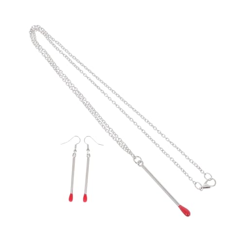 Yardenfun Kreatives Matchstick Schmuckset Damen Leichtes Ohrschmuck und Halskette Vielseitig Kombinierbar für Alltag Partys Weihnachten und Cosplay Yardenfun Kreatives Matchstick Schmuckset Damen Leichtes Ohrschmuck und Halskette Vielseitig Kombinierbar für Alltag Partys Weihnachten und Cosplay von Yardenfun