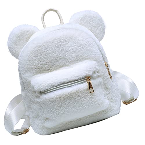 Yardenfun Kuscheliger Mädchen Rucksack mit Bärenohren Verstellbarem Schultergurt Leichter Winter Plüschrucksack Vielseitig als Schul Reise und Alltagstasche Geeignet Komfortabel und von Yardenfun