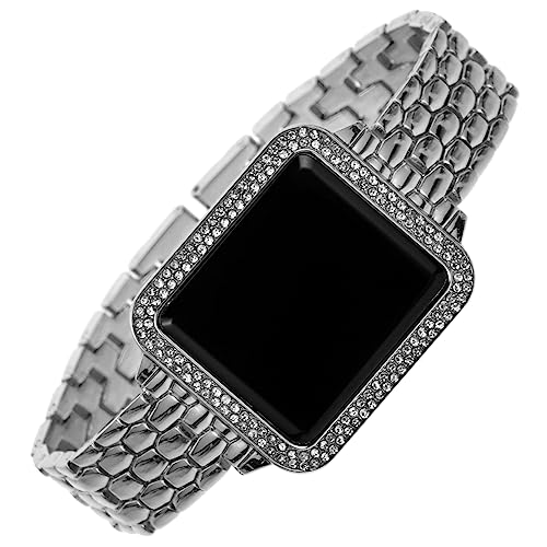 Yardenfun LED Rhinestone Damenuhr mit Touchscreen Stilvolle Armbanduhr für Frauen für Besondere Anlässe Silberfarben Leicht von Yardenfun