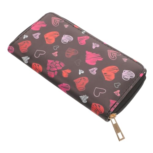 Yardenfun Langes Damen Portemonnaie mit Herzmotiv Pu Reißverschluss Große Kapazität Multifunktionales Kartenetui Leichtes Kartenhalter Wallet für Frauen Geräumig und Vielseitig für Alltag von Yardenfun
