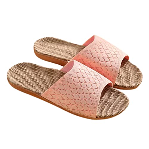 Yardenfun Leichte Atmungsaktive Leinenschlappen für Damen Langlebige Indoor Schuhe mit Rutschfester Sohle Schweißabsorbierend und Geeignet für Frühling und Sommer Bequeme Hausschuhe für von Yardenfun