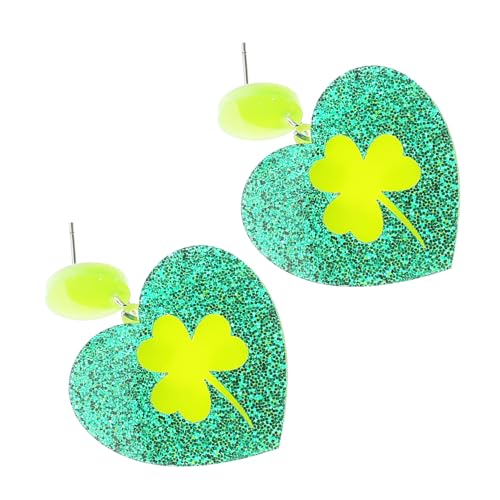 Yardenfun Leichte Kleeblatt Ohrringe Grün Hohl Design St Patricks Day Schmuck Glücksbringer Damen Mädchen Party Festival Accessoire von Yardenfun