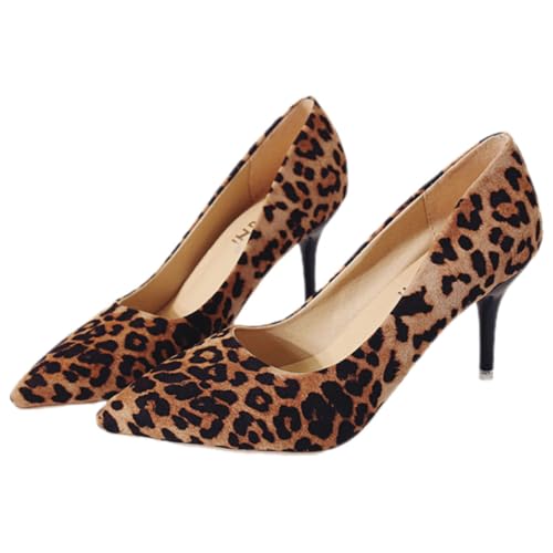 Yardenfun Leopard Print High Heel Pumps Damen Single Schuhe aus Spitze Zehen Modische Absatzschuhe für Party Büro Alltag von Yardenfun