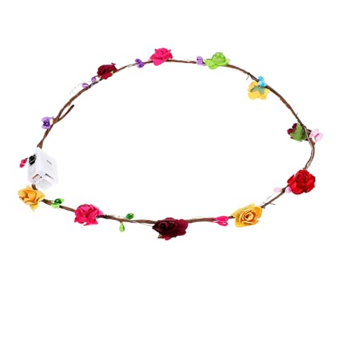 Yardenfun Leuchtendes Stirnband mit LED Blumenkrone aus Kunststoff und Papier für Damen Kopfschmuck für Geburtstag und Festivals Leicht und Flexibel Party Accessoire in Bunten Farben von Yardenfun