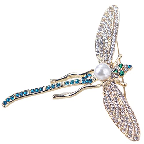 Yardenfun Libellen Brosche mit Perlen Anstecknadel für Frauen Modisches Accessoire für Schals Hüte Kleidung für zu Anlässen Wie von Yardenfun