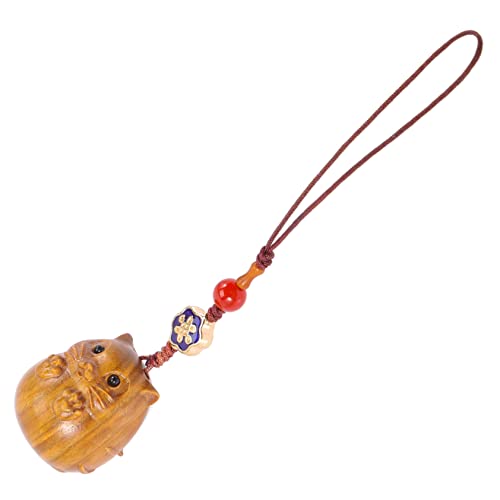 Yardenfun Schlüsselanhänger Holz Hamster Anhänger für Frauen Süßer Handy Anhänger Holz Tiermotiv Schlüsselanhänger Dekorativer Taschenanhänger Leichte Hängedekoration von Yardenfun