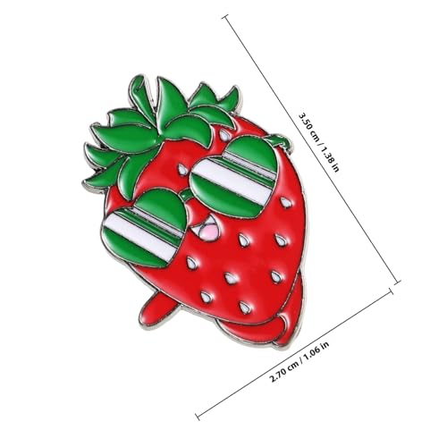 Yardenfun Metal Strawberry Lapel Pin Cartoon Fruit Brooches für Frauen Robuste Legierungsbrosche für Rucksäcke Jacken Hüte Vielseitige Anstecknadeln mit Niedlichem Design von Yardenfun
