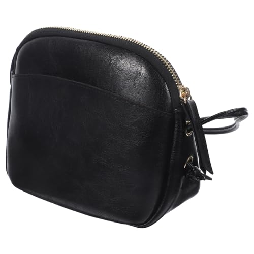 Yardenfun Mini Schultertasche Damen PU Crossbody Bag Retro Handtasche Modisch Große Kapazität Vielseitige Umhängetasche Schwarz von Yardenfun