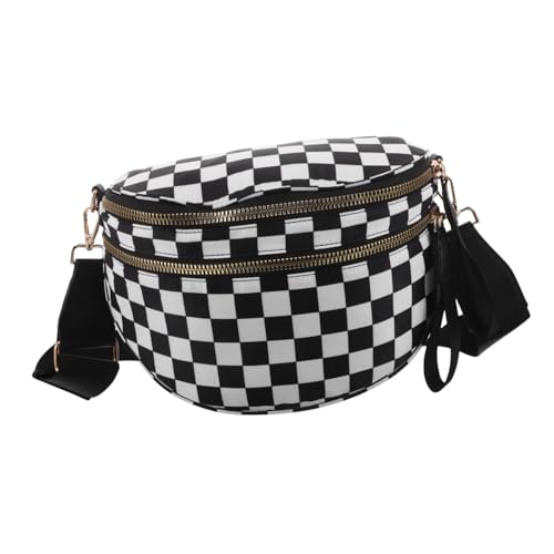 Yardenfun Modische Damen Bauchtasche Kariert mit Großem Stauraum Leichte Shell-Form Umhängetasche Vielseitig Tragbar als Crossbody oder Schultertasche für Reisen und Alltag von Yardenfun