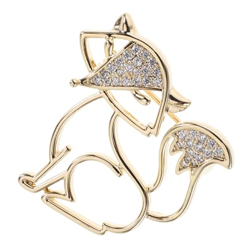 Yardenfun Modische Hohle Fuchs-brosche aus Kupfer mit Strasssteinen Kleine Tierische Anstecknadel für Damen Vielseitiges Schmuck-accessoire für Mäntel Schals und Pullover Langlebig und von Yardenfun