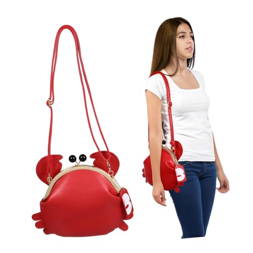 Yardenfun PU Schultertasche Im Krabben Design Für Frauen Einzigartige Crossbody Bag Modische Satchel Handtasche Ideal Für Schule Arbeit Und Freizeit von Yardenfun