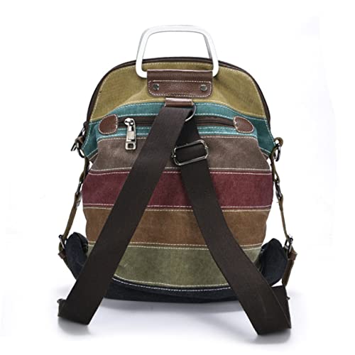 Yardenfun Multifunktionale Damen Handtasche Canvas mit Großem Stauraum Retro Farben Schulter Umhängetasche für Reisen Einkäufe von Yardenfun