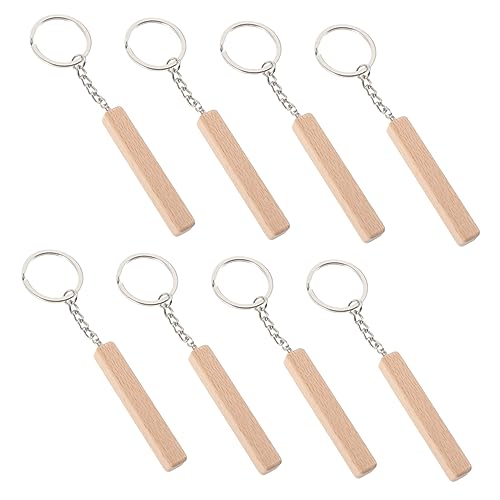 Yardenfun 8stücke Buchenholz Schlüsselanhänger Dekorativ Holz Schlüsselanhänger Schlüssel Ring Taschen Anhänger Rucksack Anhänger Schlüssel Haken Ornament Andenkengeschenk von Yardenfun