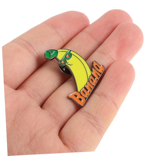 Yardenfun Bananenbrosche Aus Emaille Für Damen Obstmotive Anstecknadeln Metall Applikationen Für Rucksäcke Jacken Hüte Schulaccessoires von Yardenfun