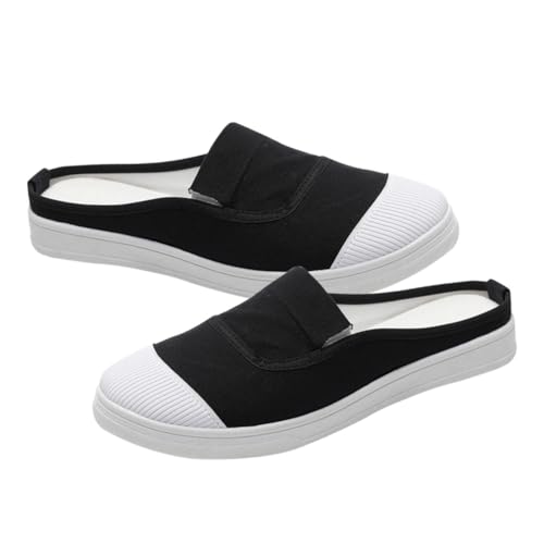 Yardenfun Outdoor Slipper Damen Canvas Halbslipper Rutschfest Leicht Sommer Casual Schuhe Ferse Modisch Angenehm und Atmungsaktiv von Yardenfun