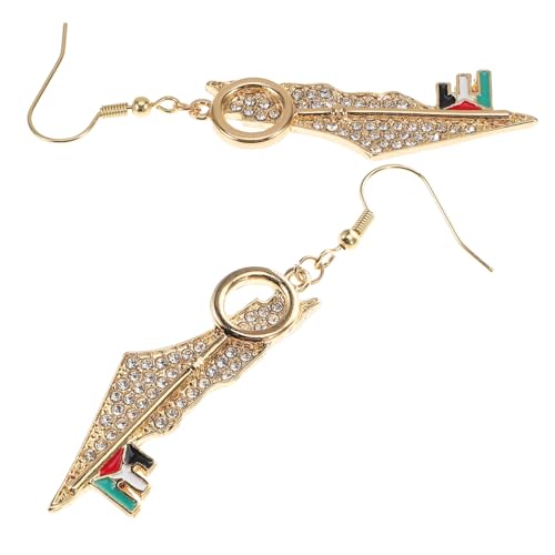 Yardenfun Palästina Karte Ohrringe mit Wassermelonen Design Leichte und Dangle Earrings für Frauen Vielseitig für Langlebigem Material Gefertigt von Yardenfun