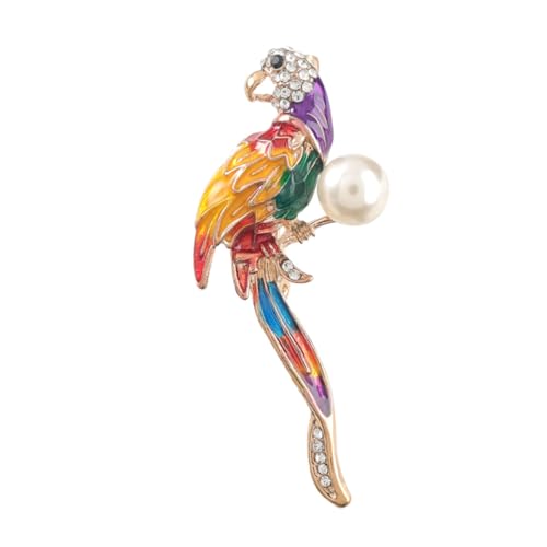 Yardenfun Parrot Brosche aus Legierung Leichter Anstecker mit Tropfen emaille und Strass Modische Schmuck brosche für Damen Vielseitig als Hut Schal accessoire für Partys und Besondere von Yardenfun