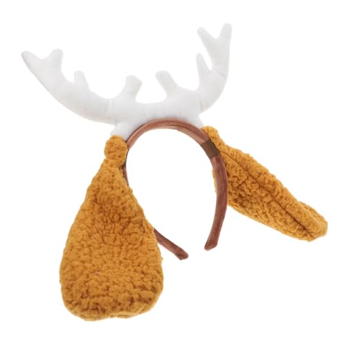 Yardenfun Party Kopfbedeckung Stirnband Hirschgeweih Hirschkostüm Horn Kopfschmuck Hirsch Haarband Party Kopfbedeckung Geweih Kopfbedeckung Kopfbedeckung Partyzubehör Rentier Haar von Yardenfun