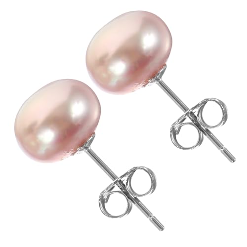 Yardenfun Perlenohrringe Damen Sterling Silber Süßwasser Perlen Ohrstecker Elegant Hautfreundlich Schmuck für Frauen Alltag und Fest von Yardenfun