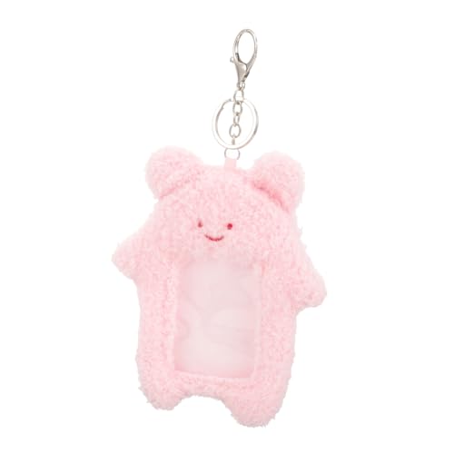 Yardenfun Plüsch Kartenhalter Schlüsselanhänger Flauschige Ausweishülle mit Metallkern Cartoon Tier Design für Schüler und Büro Weicher Schutz für Spiel Visitenkarten Robust und Langlebig von Yardenfun