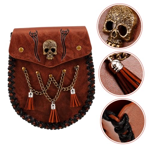 Yardenfun Retro Geldbörse nordische tragbare Geldbörse nordisches Halloween kostüm Halloween Costume schmücken Partybevorzugung Cosplay-Geldbörse Gürtel Geschenk Kleidung Paket Herren Pu von Yardenfun