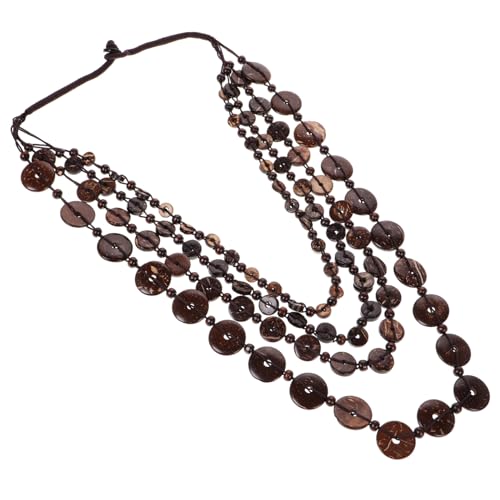 Yardenfun Retro Handgewebte Kokosnuss Holzperlen Halskette für Damen Einzigartige Vintage Schmuckstücke Vielseitig Kombinierbar Handgefertigt Modisches Design von Yardenfun