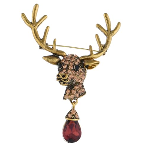 Yardenfun Retro Hirschkopf Brosche aus Langlebiger Legierung Stilvolle Tierbroschen Anstecknadel für Kleidung Schal und Strickjacke Dekoratives Modeaccessoire für Damen und Herren von Yardenfun
