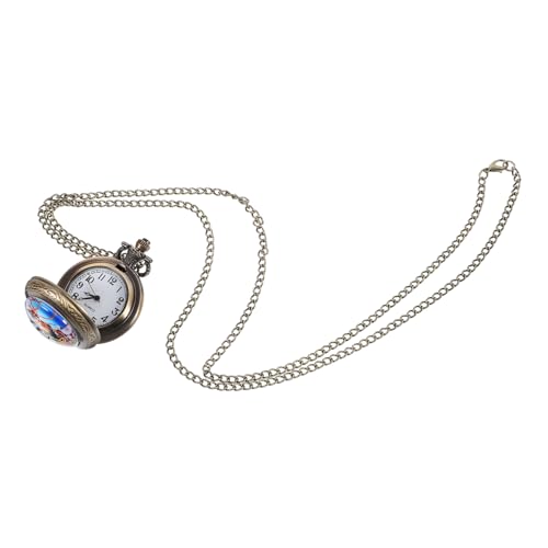 Yardenfun Retro Taschenuhr mit Kette Vintage Quartz Pocket Watch im Santa Design Tragbare und Leichte Anhängeruhr für Weihnachten und Besondere Anlässe von Yardenfun
