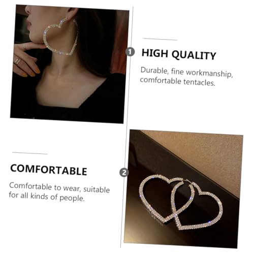 Yardenfun Rhinestone Ohrhänger Silber Silbernadeln Herzform Funkelnd Brautschmuck für Damen Hochzeit Party von Yardenfun