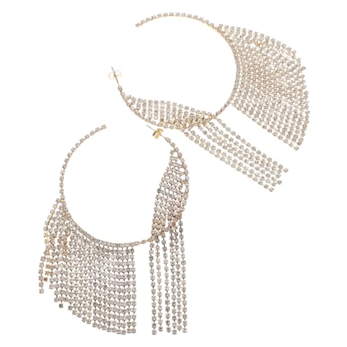Yardenfun Runde Ohrringe Mit Strassquasten Für Frauen Funkelnde Creolen Für Party Hochzeit Abschlussball Elegant Baumelnde Schmuck-accessoires von Yardenfun