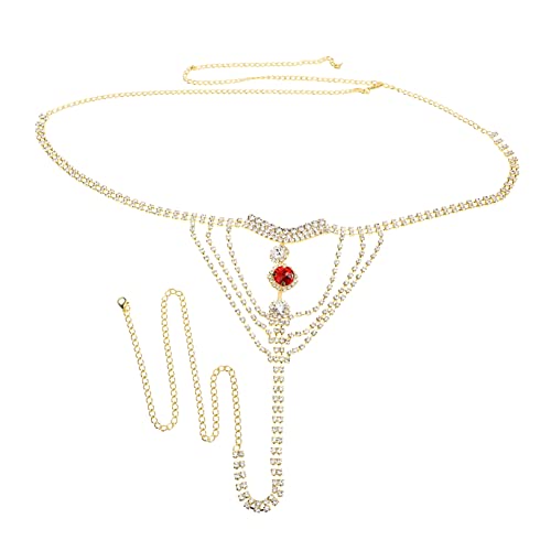 Yardenfun Körperkette Damen Strass Unterwäsche Glitzernde Taillenkette für Nachtclub Tanz Partys Hüftschmuck mit Kristallen Passend zu und Shorts von Yardenfun