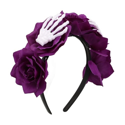 Yardenfun Haarreifen-requisiten Für Halloween Skelett-blumen-design Stirnband Party-accessoire Für Frauen von Yardenfun
