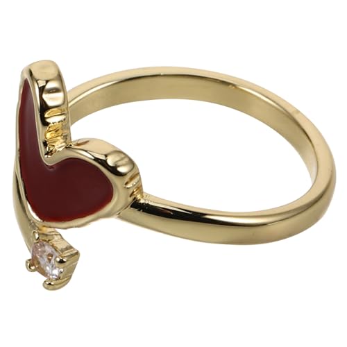 Yardenfun Verstellbarer Rotherz-ring Mit Zirkonia Für Damen Offener Finger-ring Minimalistischer Schmuck Für Verlobung Jubiläen Und Besondere Anlässe Funkenbrillanz Und Erstklassige Verarbei von Yardenfun