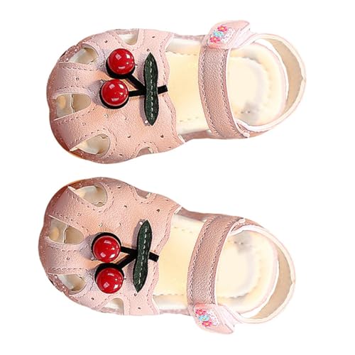Yardenfun Sandalen mit Kirschmuster Atmungsaktive Weiche Sohlen Strapazierfähige Sommerschuhe für Mädchen Bequeme Rutschfeste Sandaletten von Yardenfun