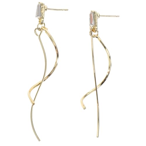 Yardenfun Schicke Verdrehte Ohrhänger für Damen Leichte Spiral Ohrringe Einzigartiger Stil für Ohrstecker Modisches Schmuckstück für Frauen von Yardenfun