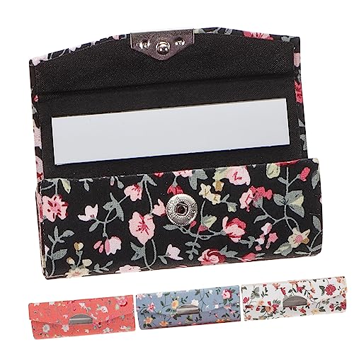 Yardenfun Schmuckschatulle mit Spiegel 4 Stück Lippenstifthalter Tragbarer Lippenstift Organizer Dekorative Lippenstiftbox Kleines Lippenstiftetui für Handtasche von Yardenfun