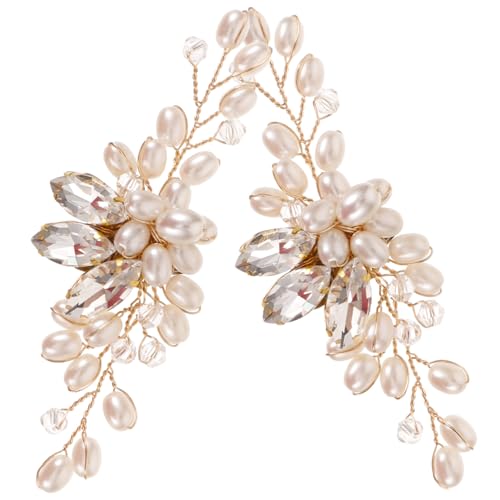Yardenfun Schuhclips Damen Hochzeit Strass und Perle Handgefertigte Schuhdekoration Elegante Brautschuhverzierung Funkelnde Schuhschmuck Applikation für Brautschuhe und Festliche Anlässe von Yardenfun