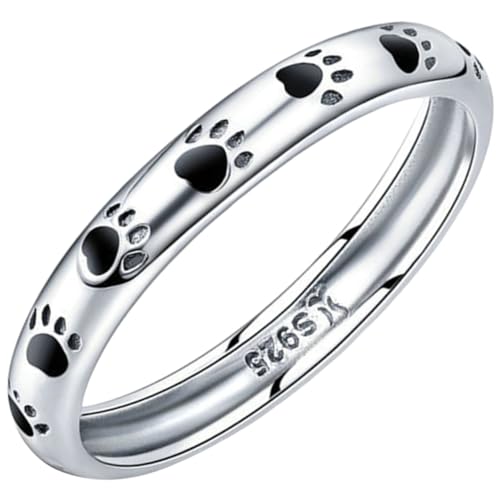 Yardenfun Silberner Ring Mit Tierpfotenabdruck Für Einfache Silberring Für Verstellbarer Fingerring Für Damen Und Herren Perfektes Zu Feiertagen Und Besonderen Anlässen von Yardenfun