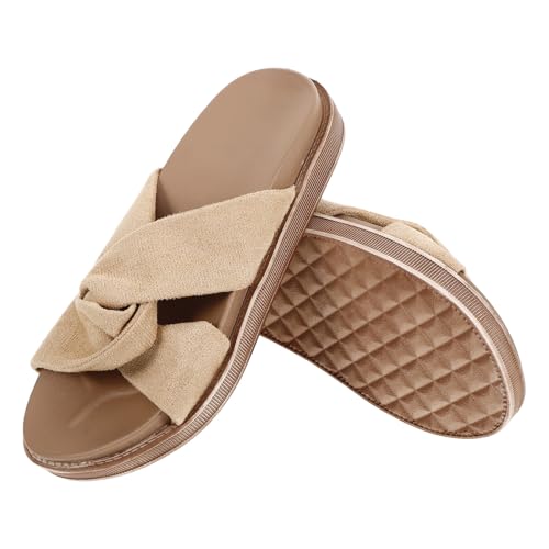 Yardenfun Sommer Damen Slipper aus Veloursleder und Atmungsaktiv Leicht Rutschfest Modisch für Strand Pool und Freizeit Bequeme Stylische Sandalen für Outdoor und Alltag von Yardenfun