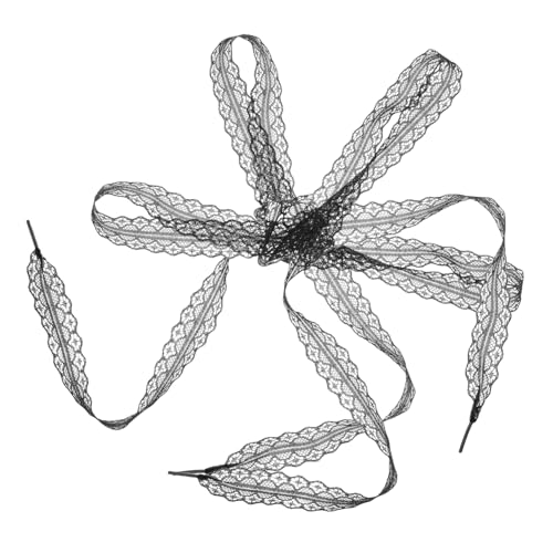 Yardenfun Spitzen schnürsenkel Schwarz Flache Schnürbänder für Damen Sneaker High Heels und Ballett stil Schuhe Modische Vielseitige Schuhbänder für Mädchen von Yardenfun